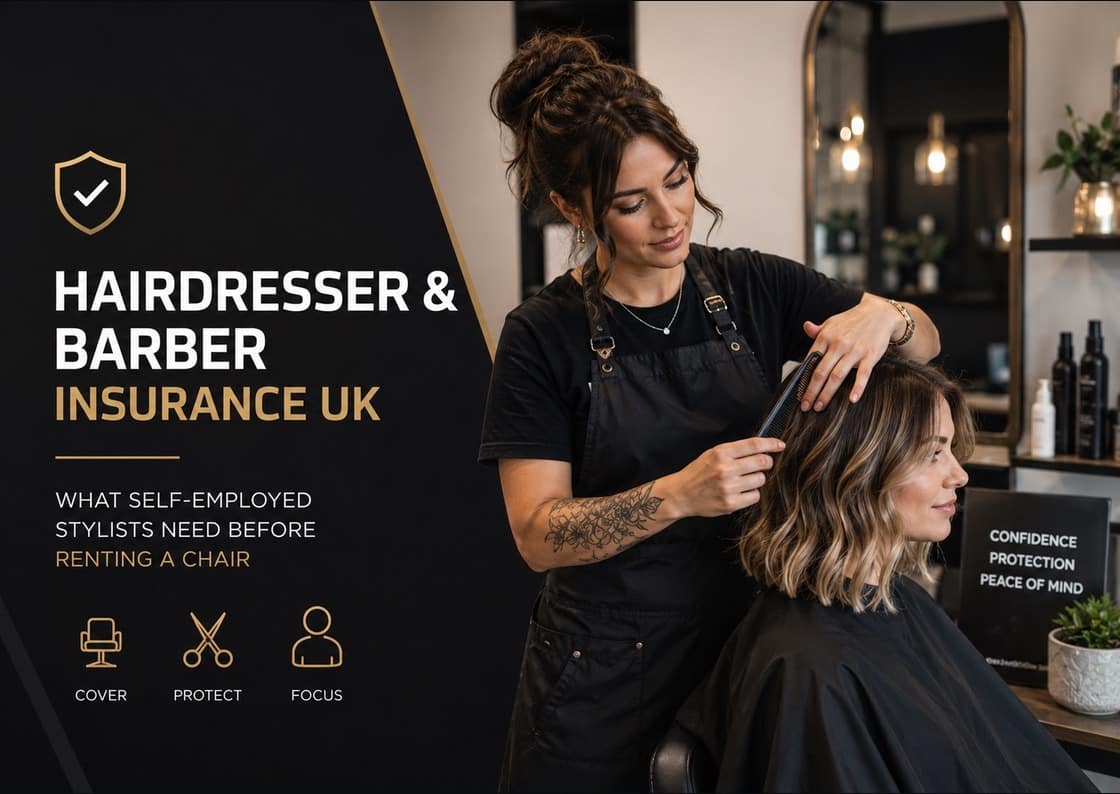 Hairdresser insurance UK featured image for chair rental and mobile work guide