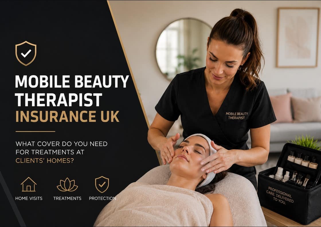 Mobile beauty therapist insurance UK featured image for treatment and public liability guide