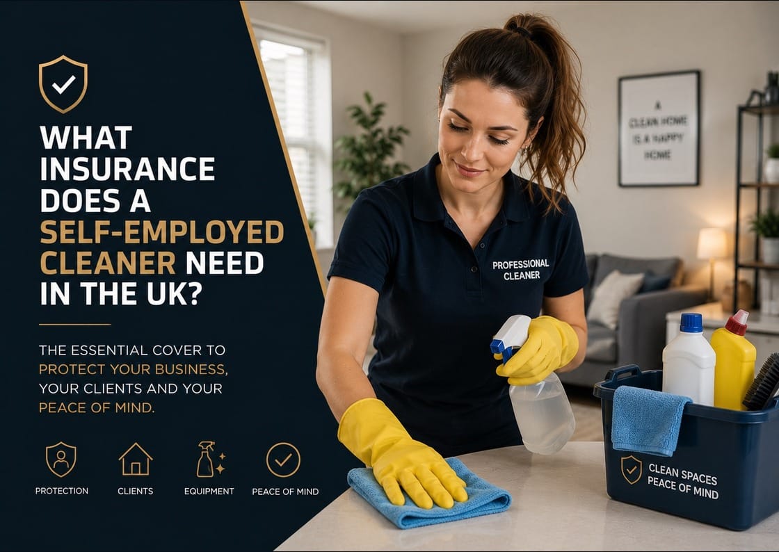 Self-employed cleaner insurance UK featured image for public liability guide