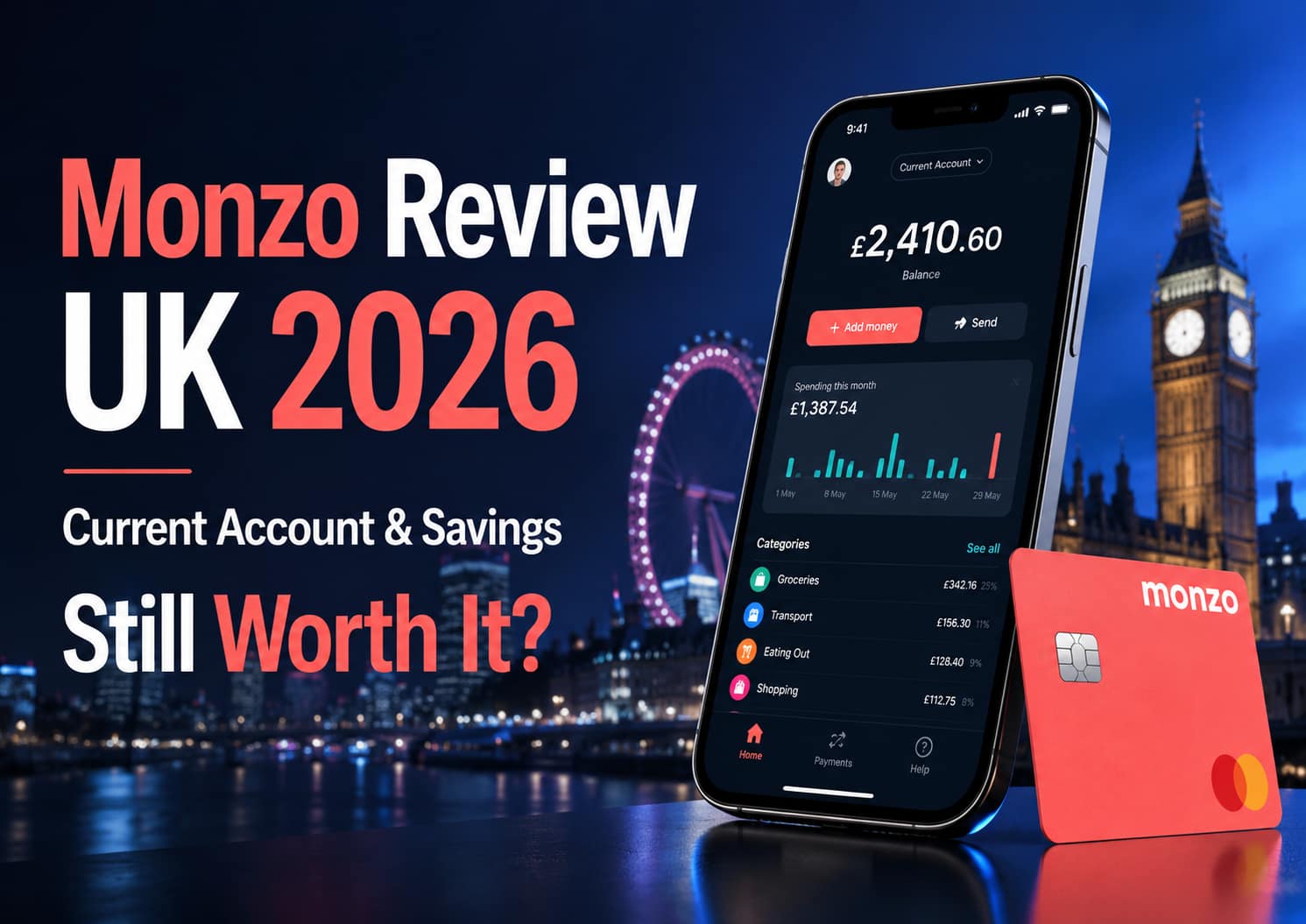 Monzo Review 2026 Current Account, Savings and Is It Worth It featured image