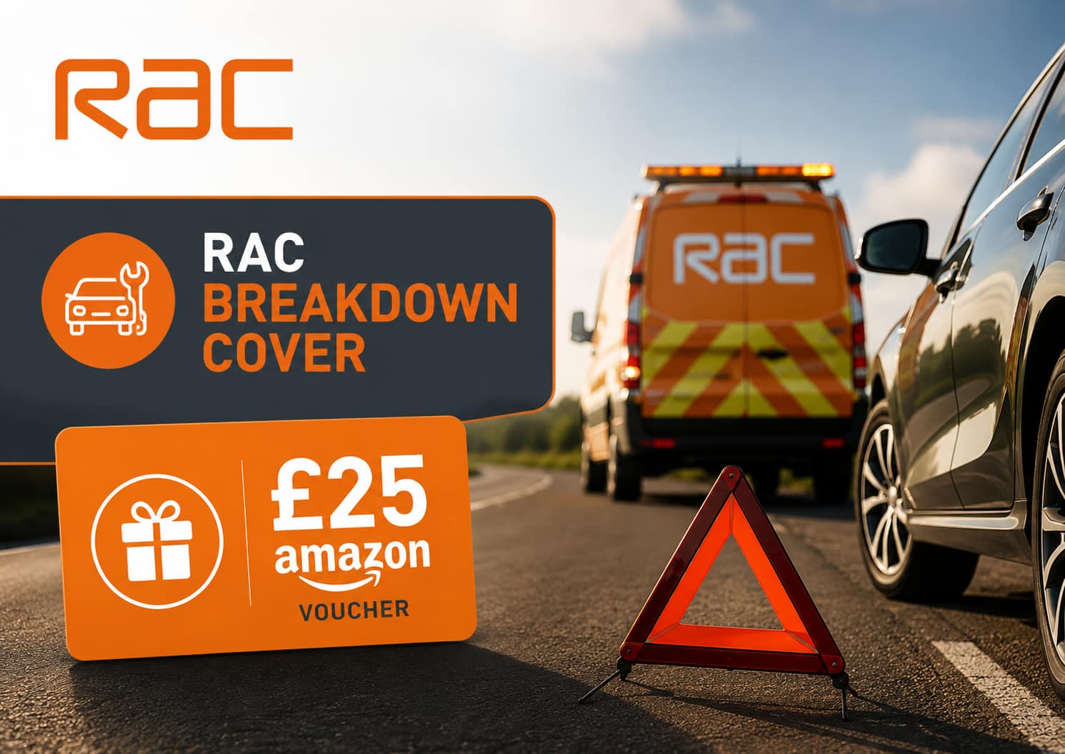 RAC Breakdown Cover Referral Get a £25 Amazon Voucher