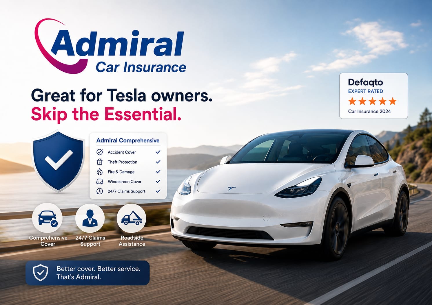 Why Admiral Is Great for Tesla Owners As Long As You Skip the Essential Plan