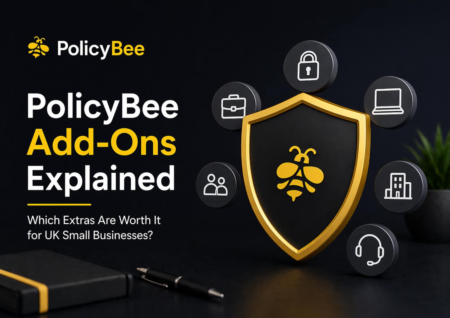 PolicyBee add-ons featured image for UK small business extras guide