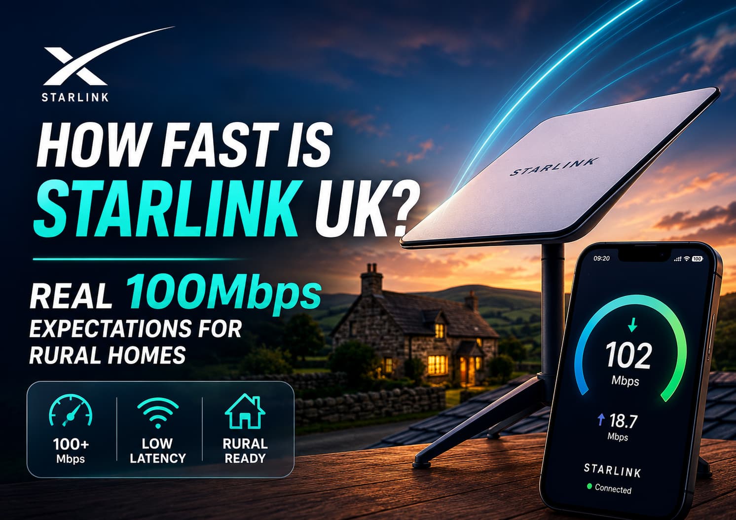 How Fast Is Starlink UK? Real 100Mbps Expectations for Rural Homes