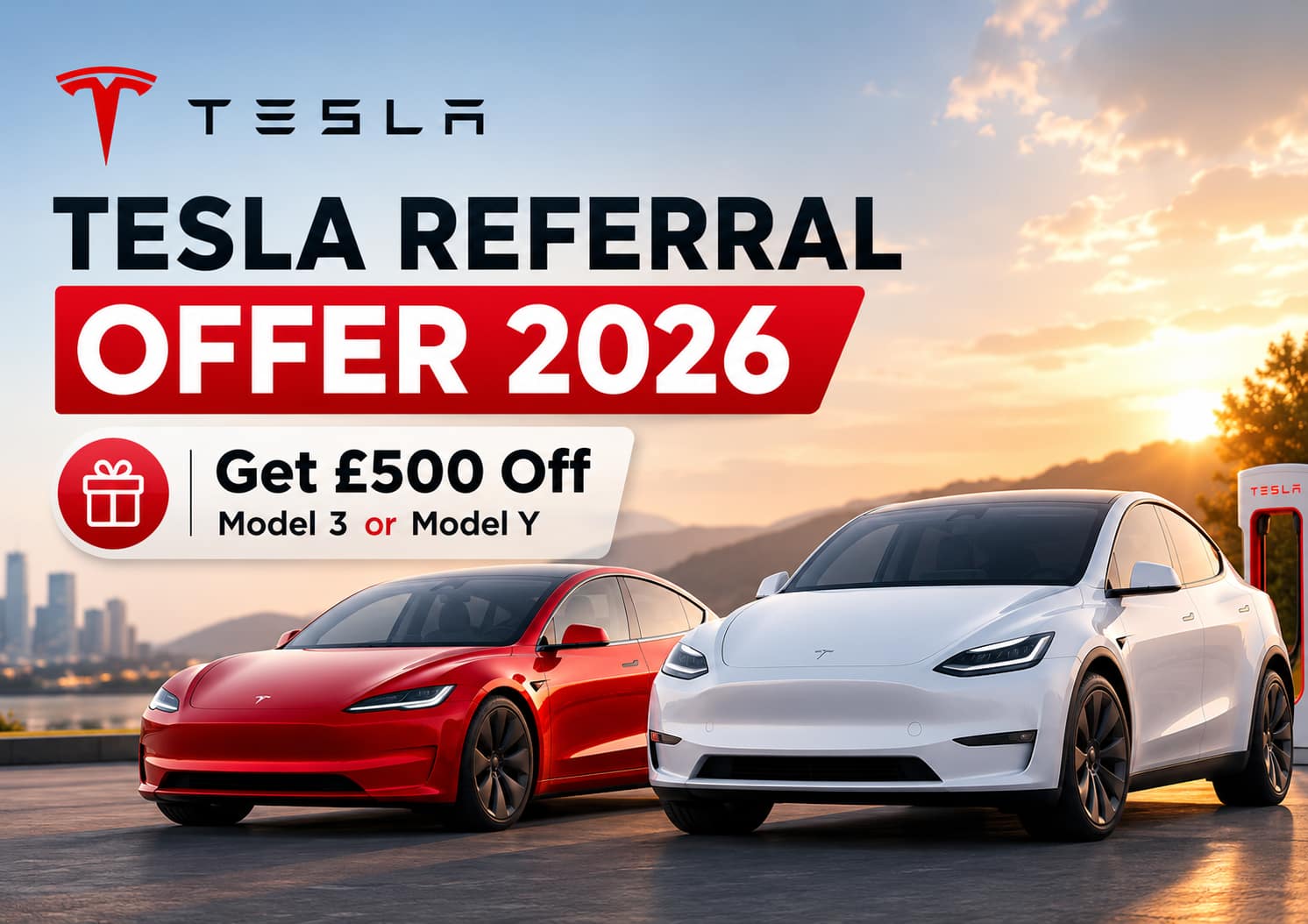 Tesla Referral Offer 2026 Get pound500 Off Model 3 or Model Y featured image
